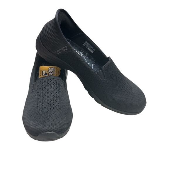 Skechers size 8 Shoes Black Slip-In Reggae Fest Guiding Light 158698 Relaxed Fit - Picture 1 of 8